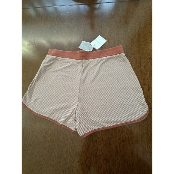 Thread & Supply Burnt Orange White Striped Shorts Womens Large L Pull On UT New - Picture 3 of 4